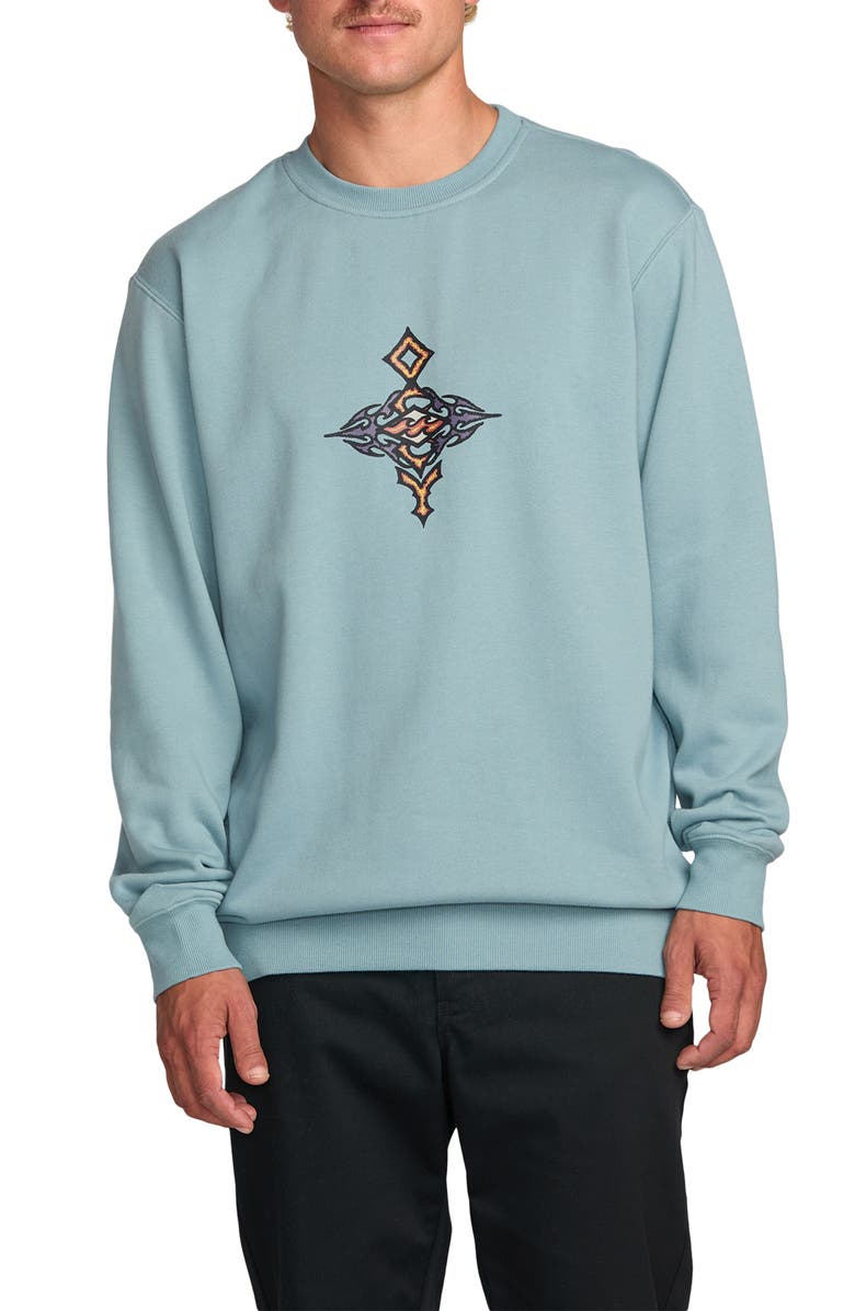Billabong Occy Crewneck Fleece Graphic Sweatshirt, Main, color, Cloud Blue