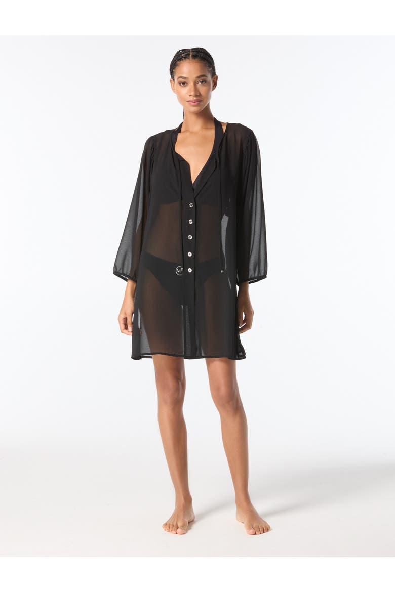 Cover Up Shirt Swim, Alternate, color, Black