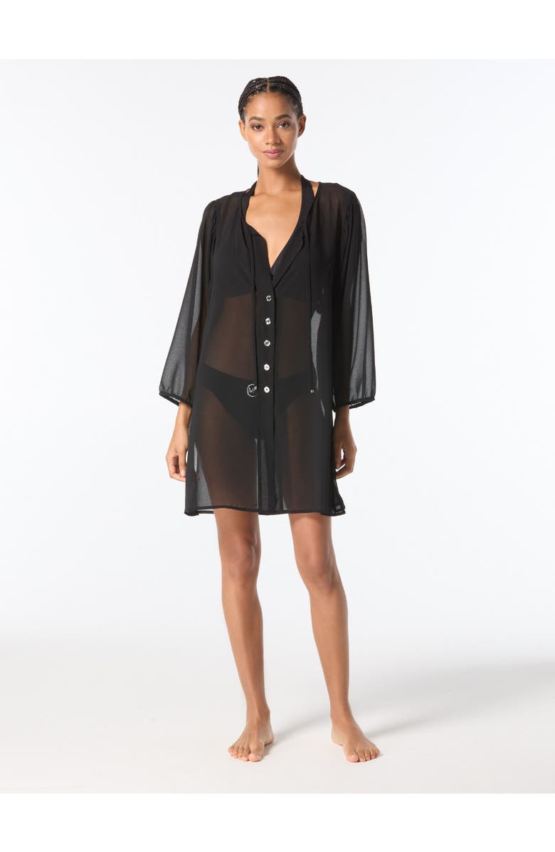 MICHAEL Michael Kors Cover Up Shirt Swim, Alternate, color, Black