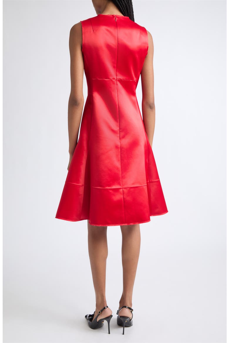 Domaya Technical Satin Midi Dress, Alternate, color, RED