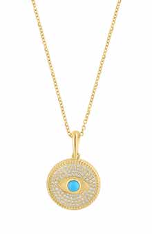 Evil Eye Goldtone Plated Pendant Necklace