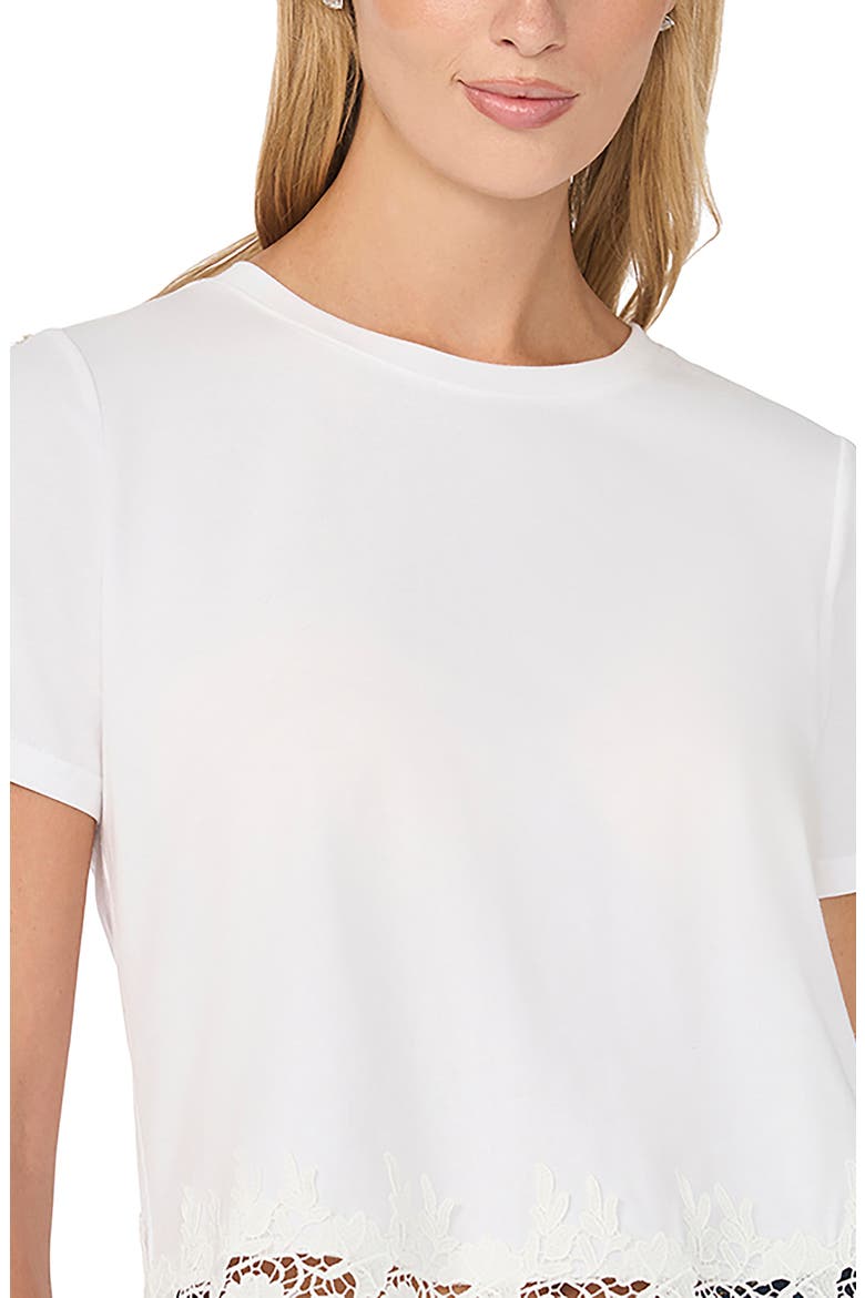 Lace Trim Boxy T-Shirt, Alternate, color, ULTRA WHITE