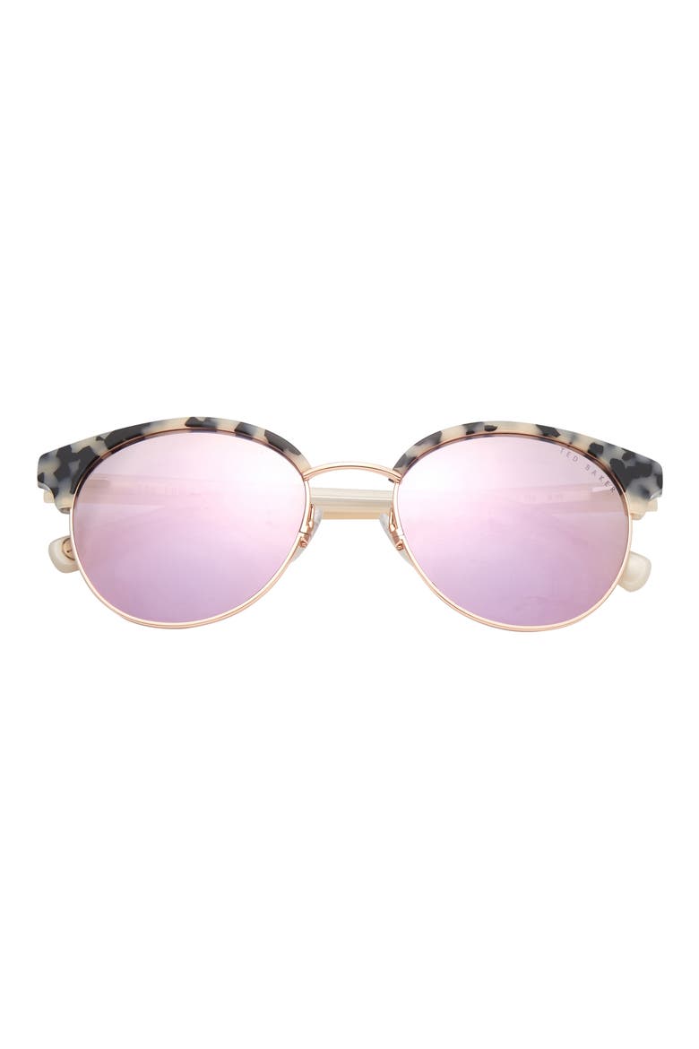 54mm Round Sunglasses, Main, color, IVORY TORTOISE