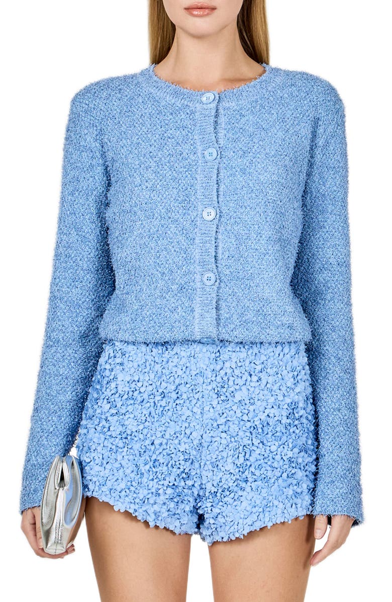 Endless Rose Button Front Cardigan, Main, color, Blue