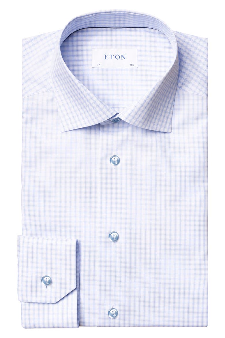 Contemporary Fit Check Dress Shirt, Main, color, BLUE