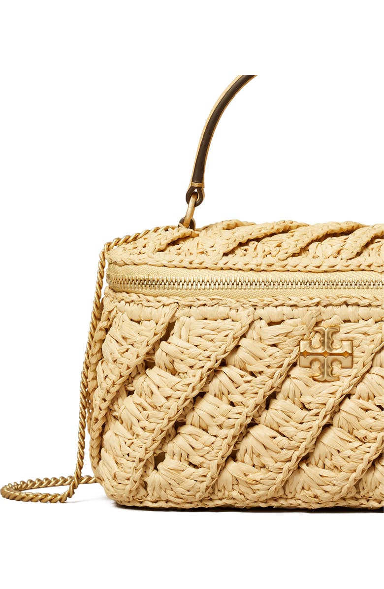 Tory Burch Kira Crochet Raffia Vanity Case, Alternate, color,