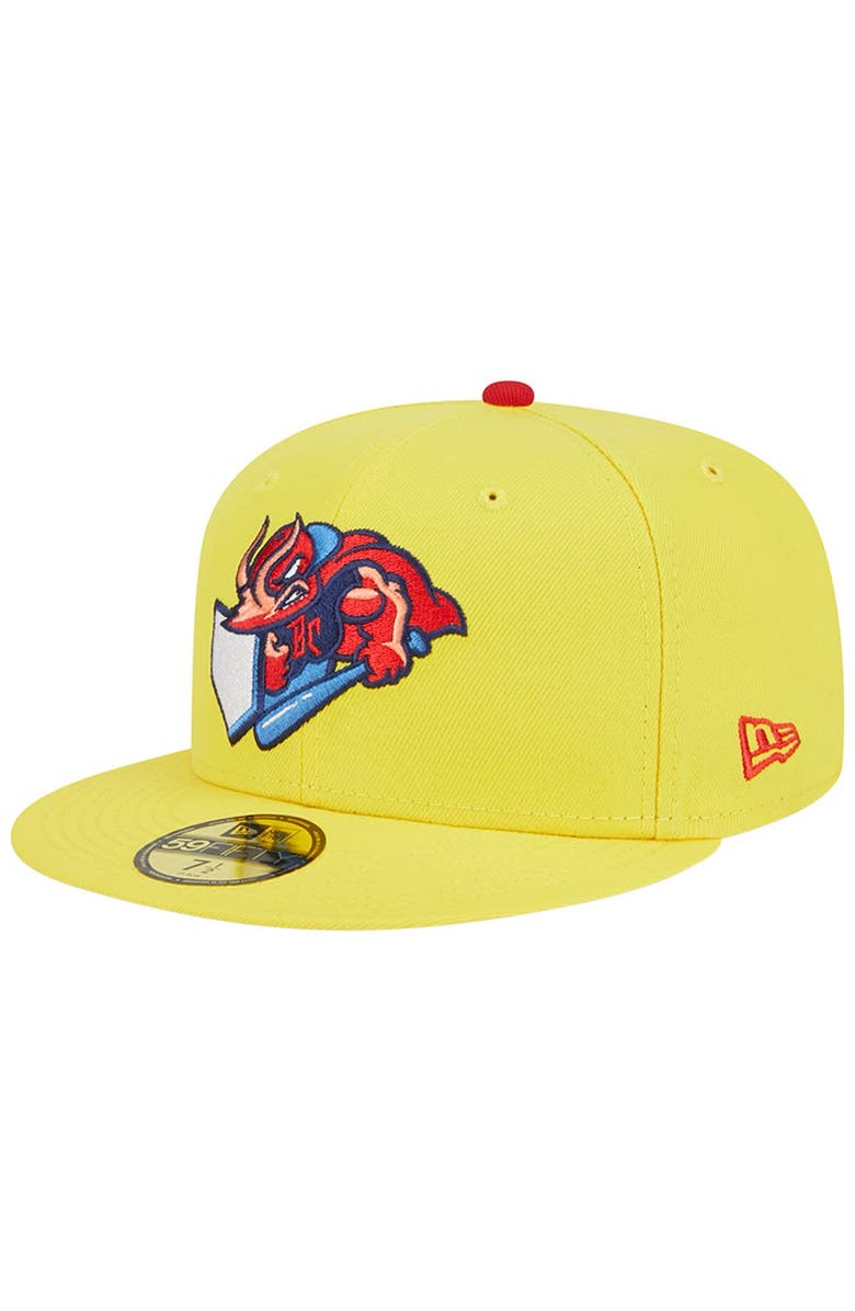 New Era Men's New Era Yellow Jacksonville Jumbo Shrimp Theme Nights Captain Crustacean  59FIFTY Fitted Hat, Main, color, 