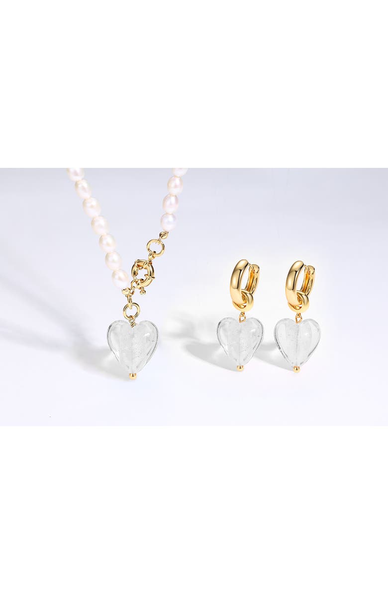 Classicharms Esmée Glaze Heart Pendant Baroque Pearl Necklace, Alternate, color, 