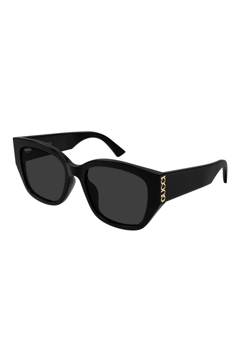 54mm Square Sunglasses, Alternate, color, BLACK