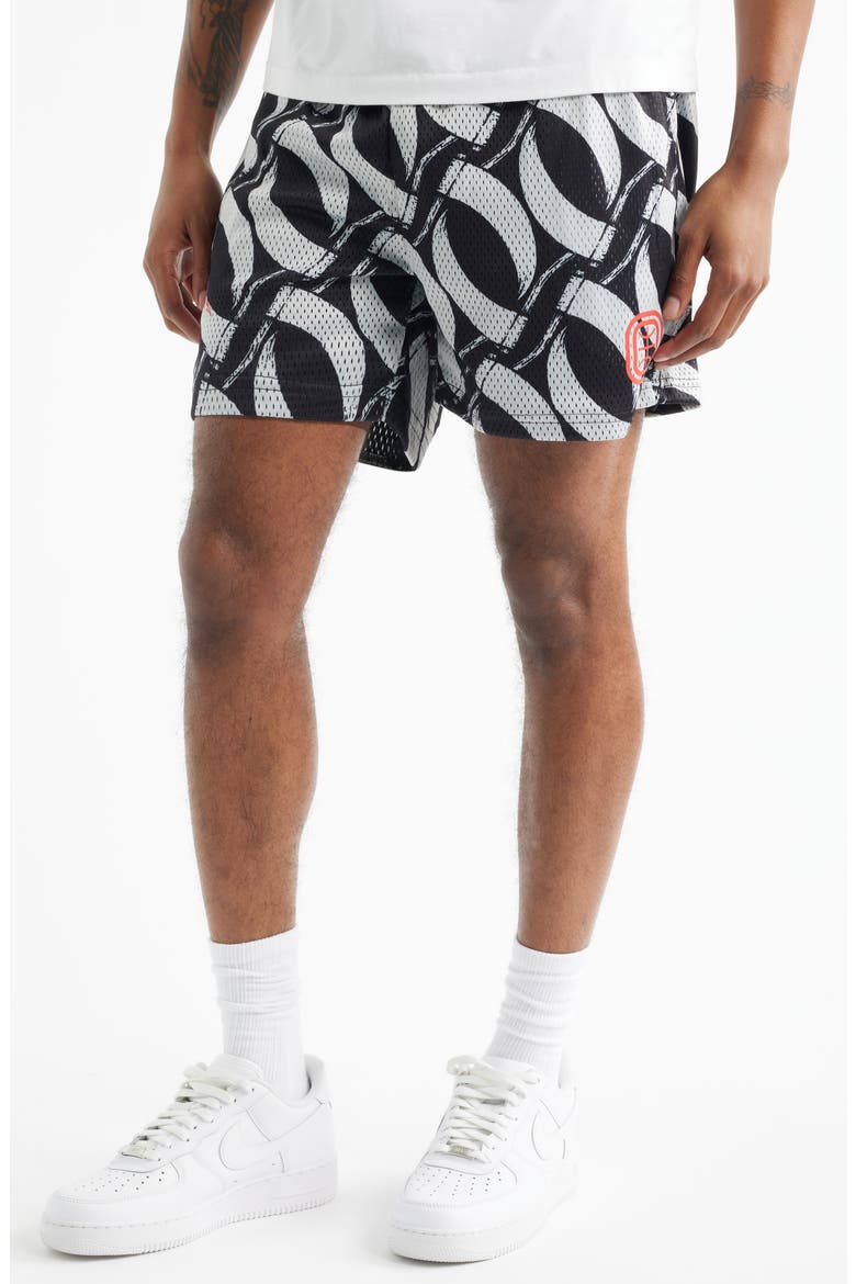 Scythe Mesh Shorts, Main, color, BLACK