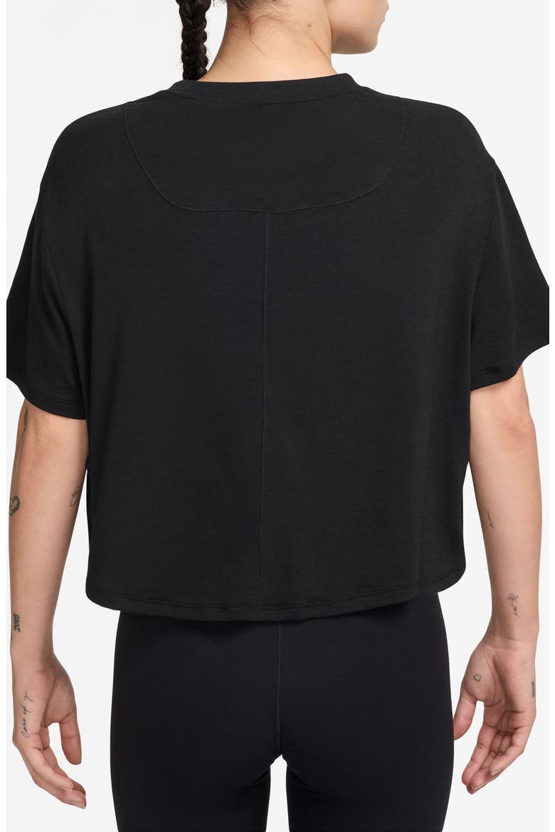 One Relaxed Dri-FIT Crop Top, Alternate, color, 011 BLACK/WHITE