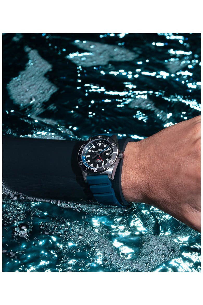 Deepwater Reef Synthetic Strap Watch, 41mm, Alternate, color, BLUE
