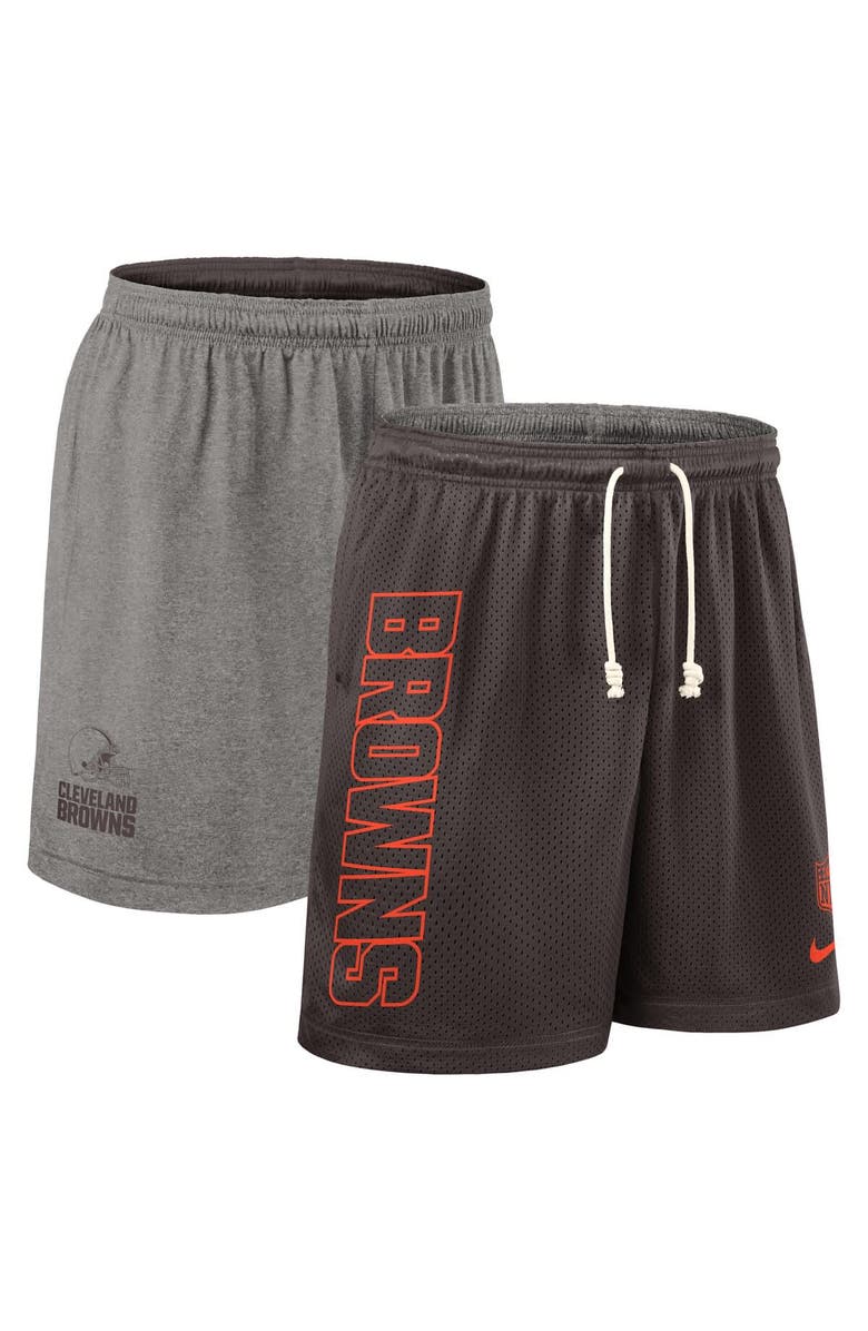 Nike Men's Nike Brown Cleveland Browns Sideline Reversible Performance Shorts, Alternate, color, Brown