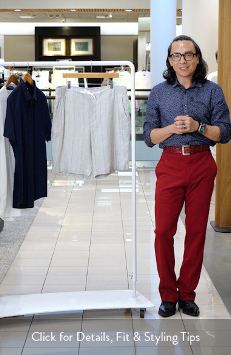 Shadow Stripe Hemp Drawstring Shorts, sales video thumbnail