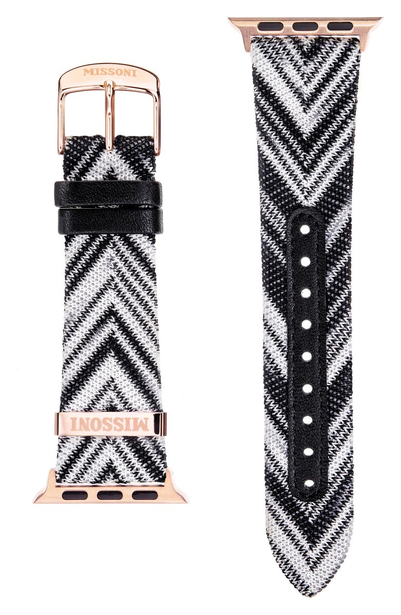 Missoni Zigzag Leather 24mm Apple Watch<sup>®</sup> Watchband, Alternate, color,