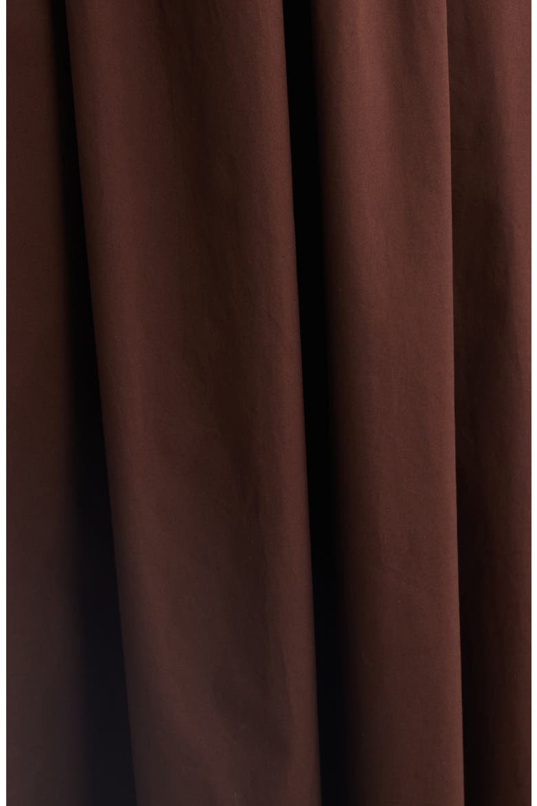 Ruffle Mixed Media Midi Dress, Alternate, color, DARK CHOCOLATE