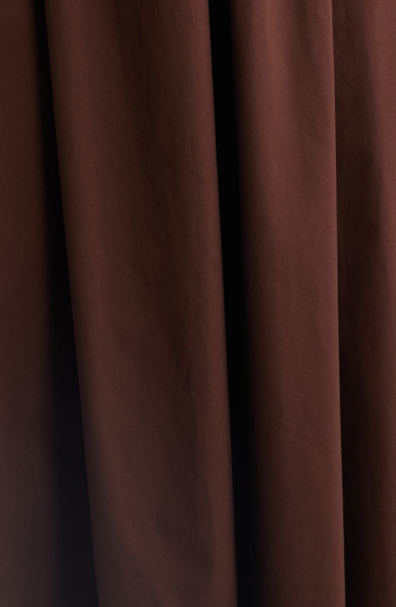 Anne Klein Ruffle Mixed Media Midi Dress, Alternate, color, Dark Chocolate