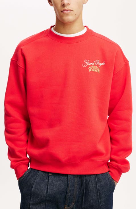 Men's Box Fit Graphic Crew Sweater