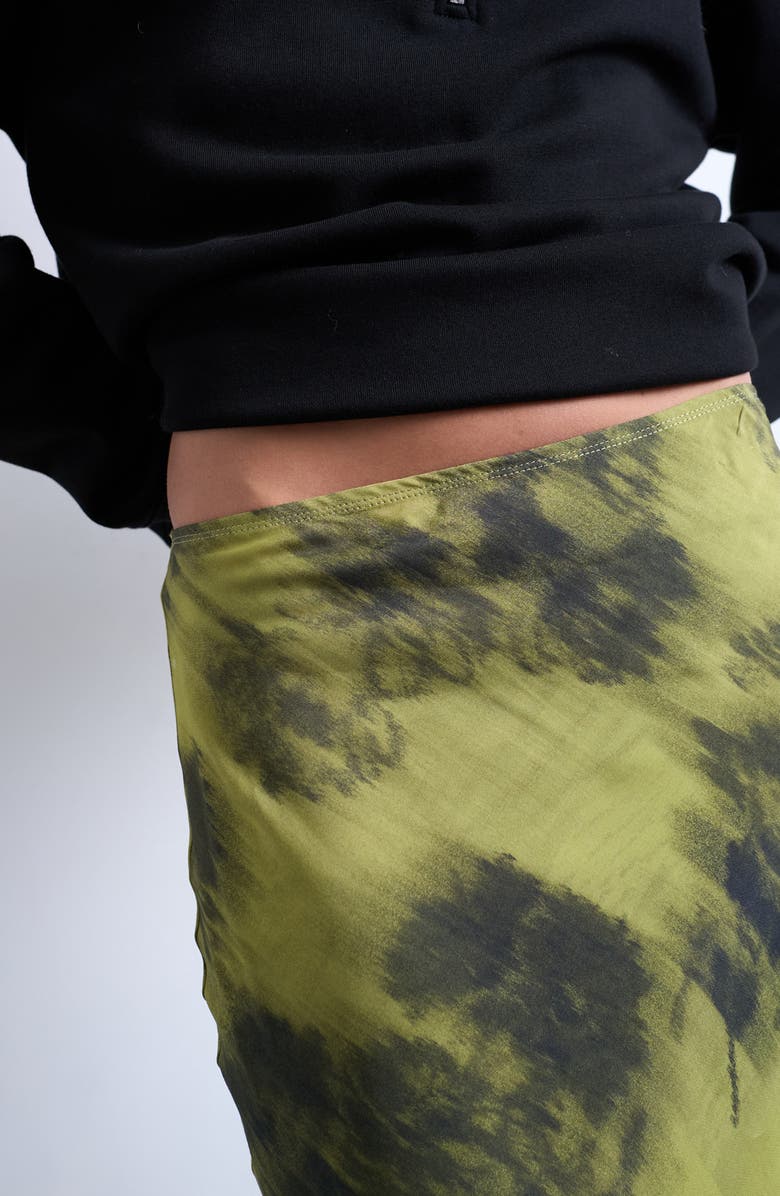 Topshop Bias Cut Satin Maxi Skirt, Alternate, color, Light Green