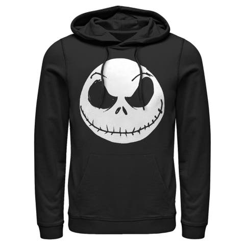 Men's The Nightmare Before Christmas Halloween Jack Skellington Big Face  Pull Over Hoodie