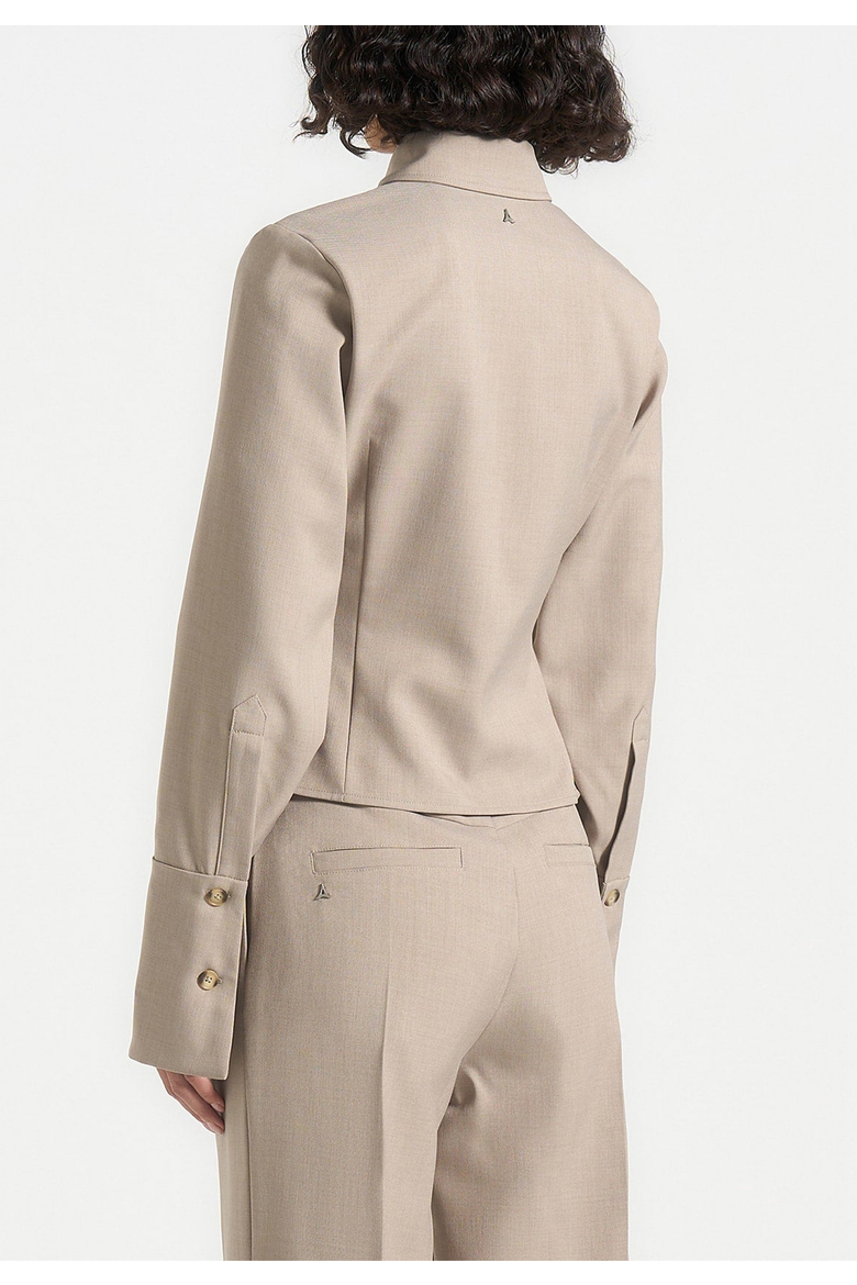 Sonia Asymmetric Tailored Shirt, Alternate, color, Taupe