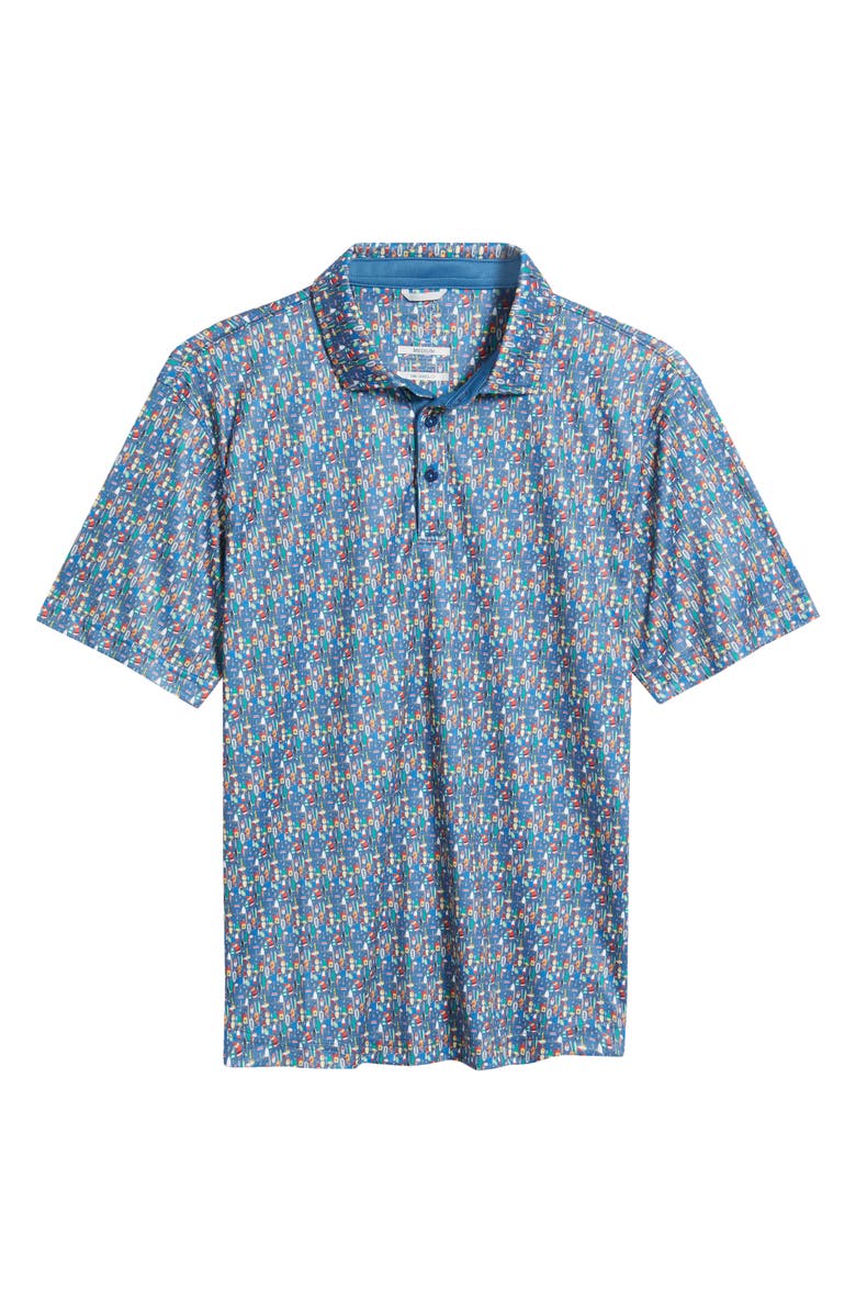 Swannies O'Leary Bobber Print Performance Golf Polo, Alternate, color, Blue