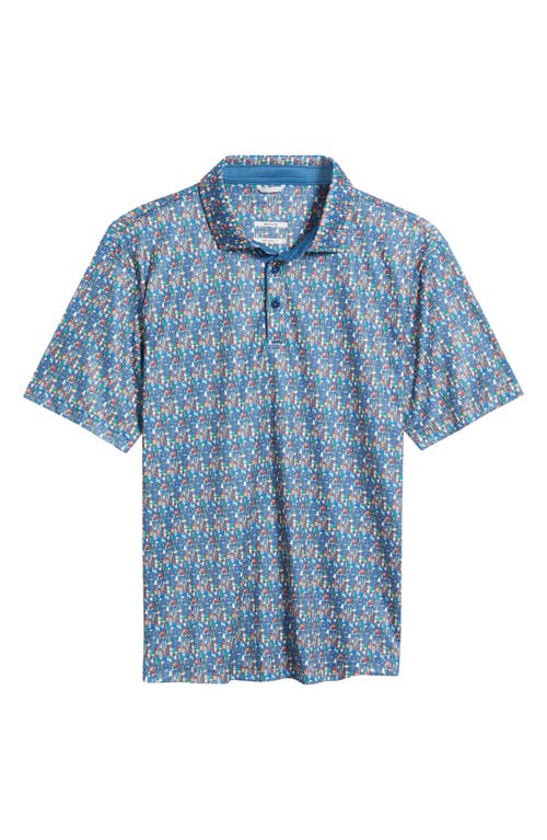 Swannies O'leary Bobber Print Performance Golf Polo In Blue