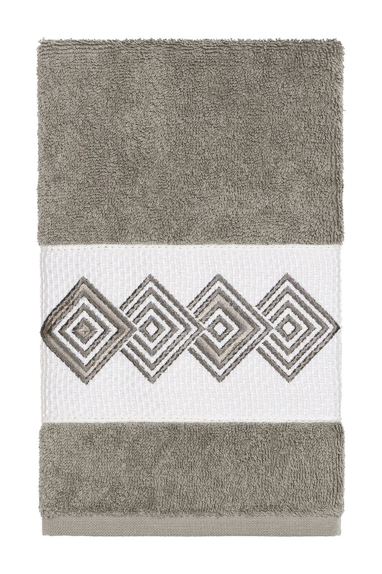 Noah Embellished Hand Towel - Dark Grey, Main, color, DARK GREY