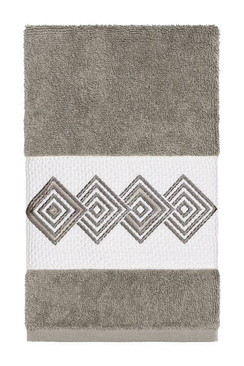 Noah Embellished Hand Towel - Dark Grey
