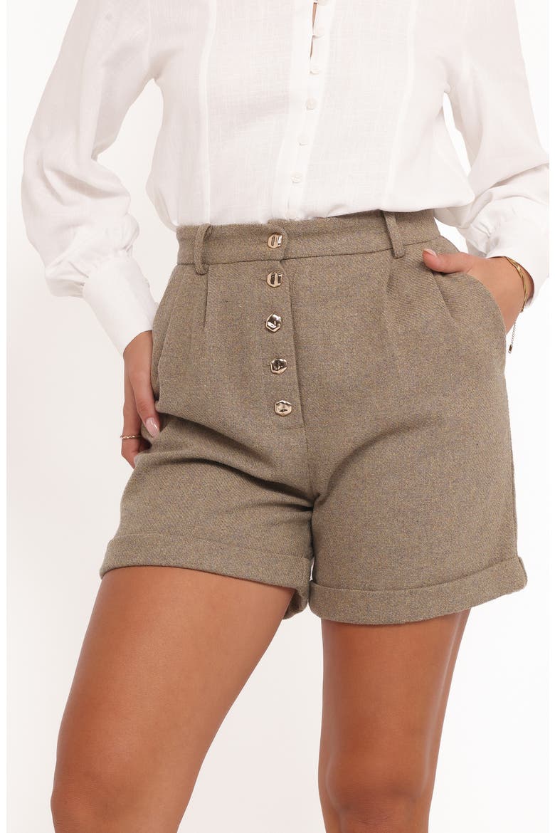 Denise Tailored Shorts, Main, color, TAUPE