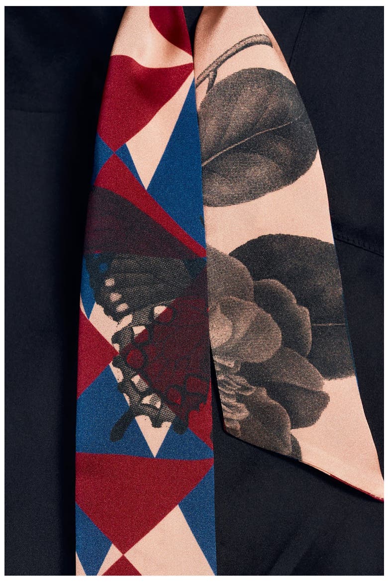 Prism Skinny Silk Scarf, Alternate, color, RED