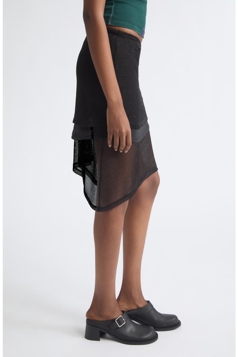 Gossamer Midi Skirt, Alternate, color, OBSIDIAN