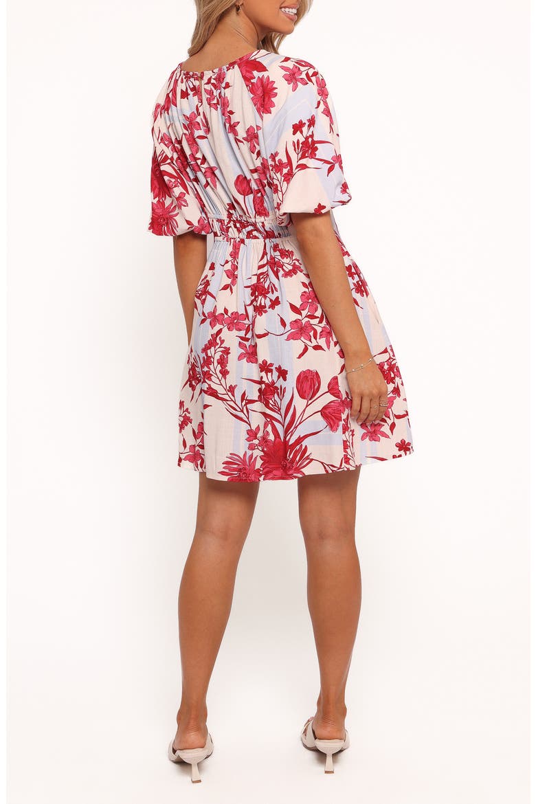 Simmons Floral Puff Sleeve Dress, Alternate, color, FUCHSIA FLORAL