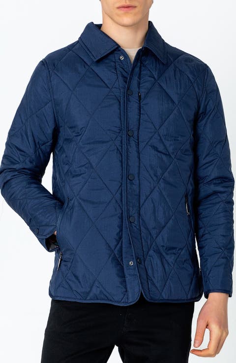 Diamond Quilted Water Resistant Shirt Jacket