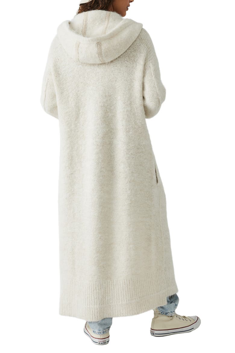 Florence Longline Hooded Alpaca Blend Cardigan, Alternate, color, CREAM CLOUD COMBO