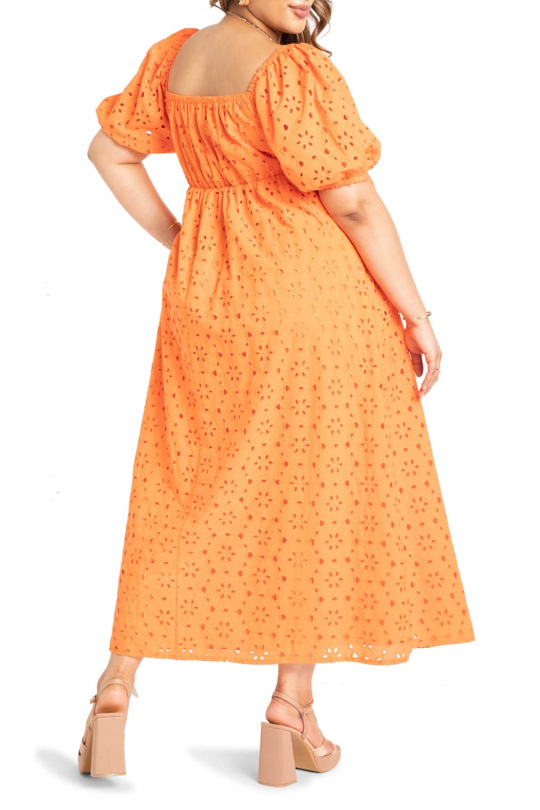 Eyelet Tie Front Maxi Dress, Alternate, color, FIRECRACKER