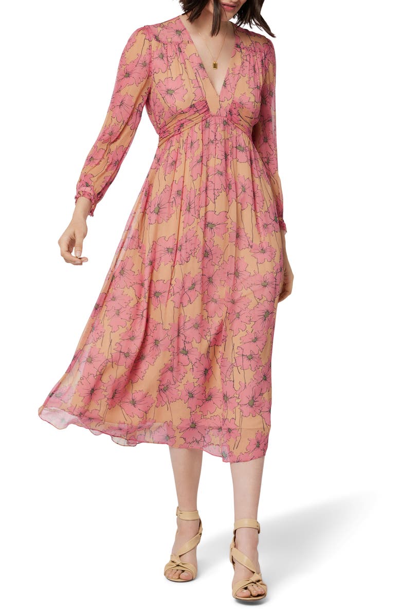 Joie Kaz Floral Silk Maxi Dress, Main, color, 