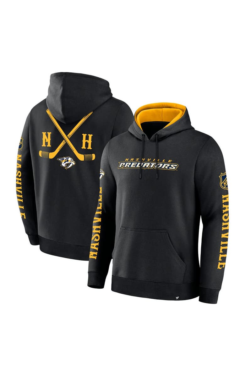 FANATICS Men's Fanatics Black Nashville Predators Big City Legacy Fleece Pullover Hoodie, Main, color, Black