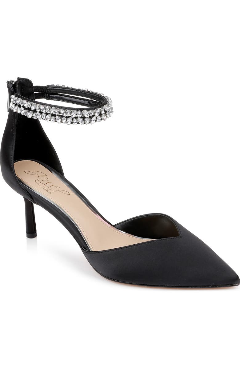 Jewel Badgley Mischka Maya Ankle Strap Pointed Toe Pump, Main, color,