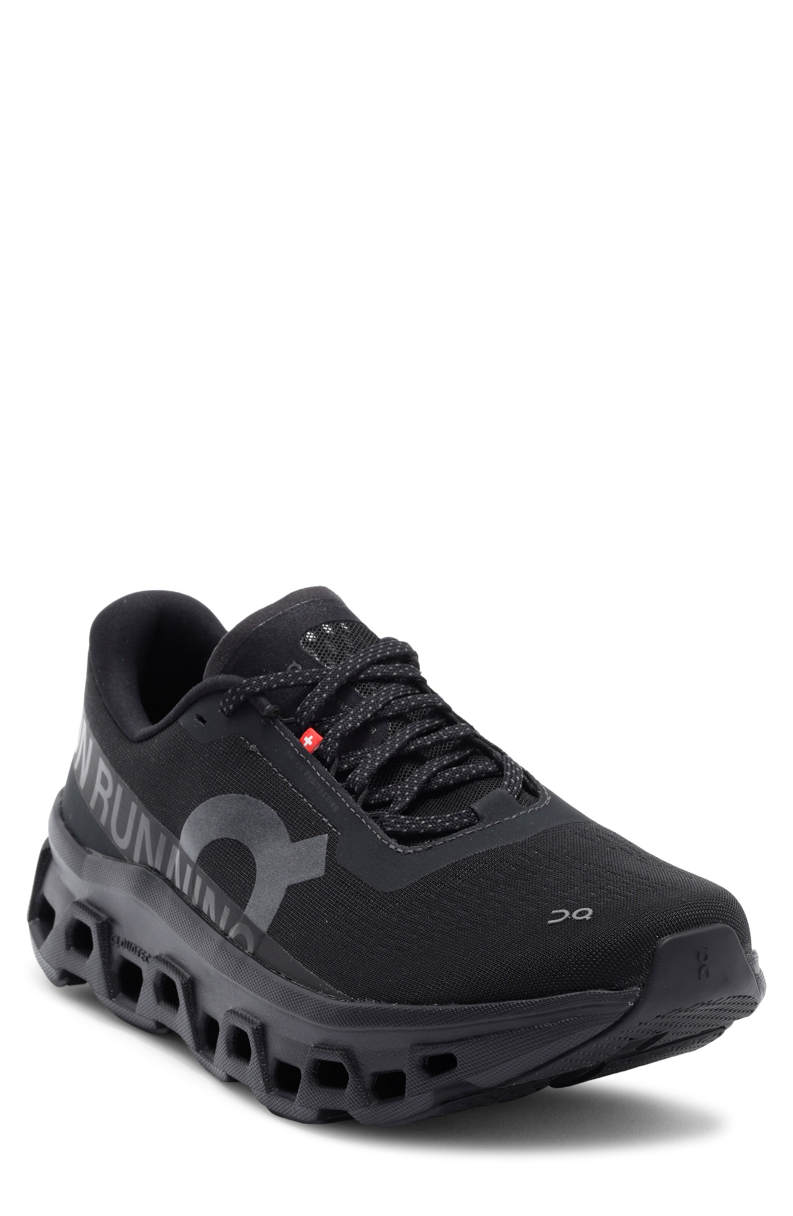 On Cloudmonster 1 Running Shoe, Main, color, Black/ Black