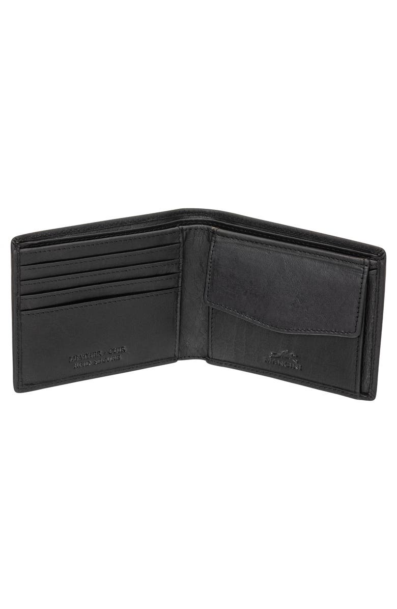 Mancini Buffalo RFID Wallet with Coin Pocket, Alternate, color, Black