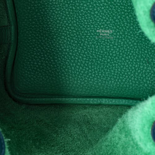 Pre-owned Hermes Hermes Eclat Picotin Lock Bag Clemence With Swift Pm In Green