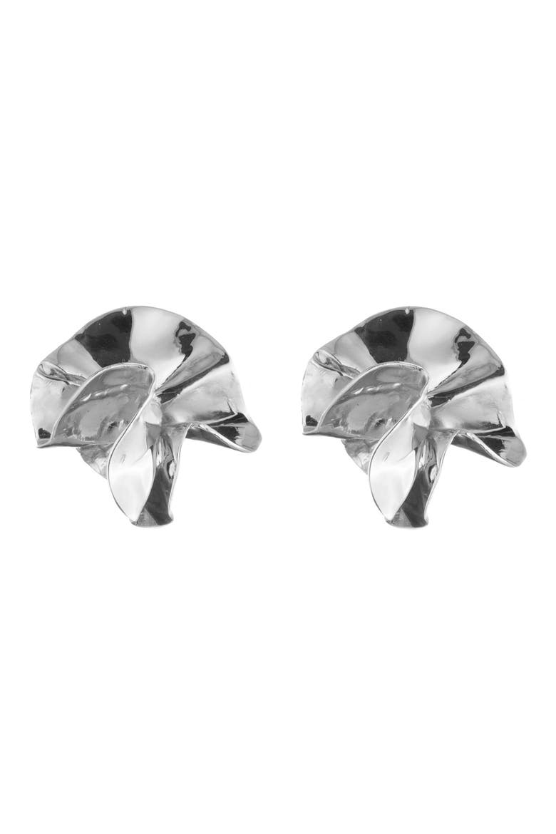 Delphinium Stud Earrings, Main, color, STERLING SILVER