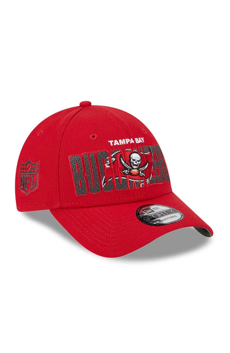New Era Men's New Era Red Tampa Bay Buccaneers 2023 NFL Draft 9FORTY Adjustable Hat, Main, color, 