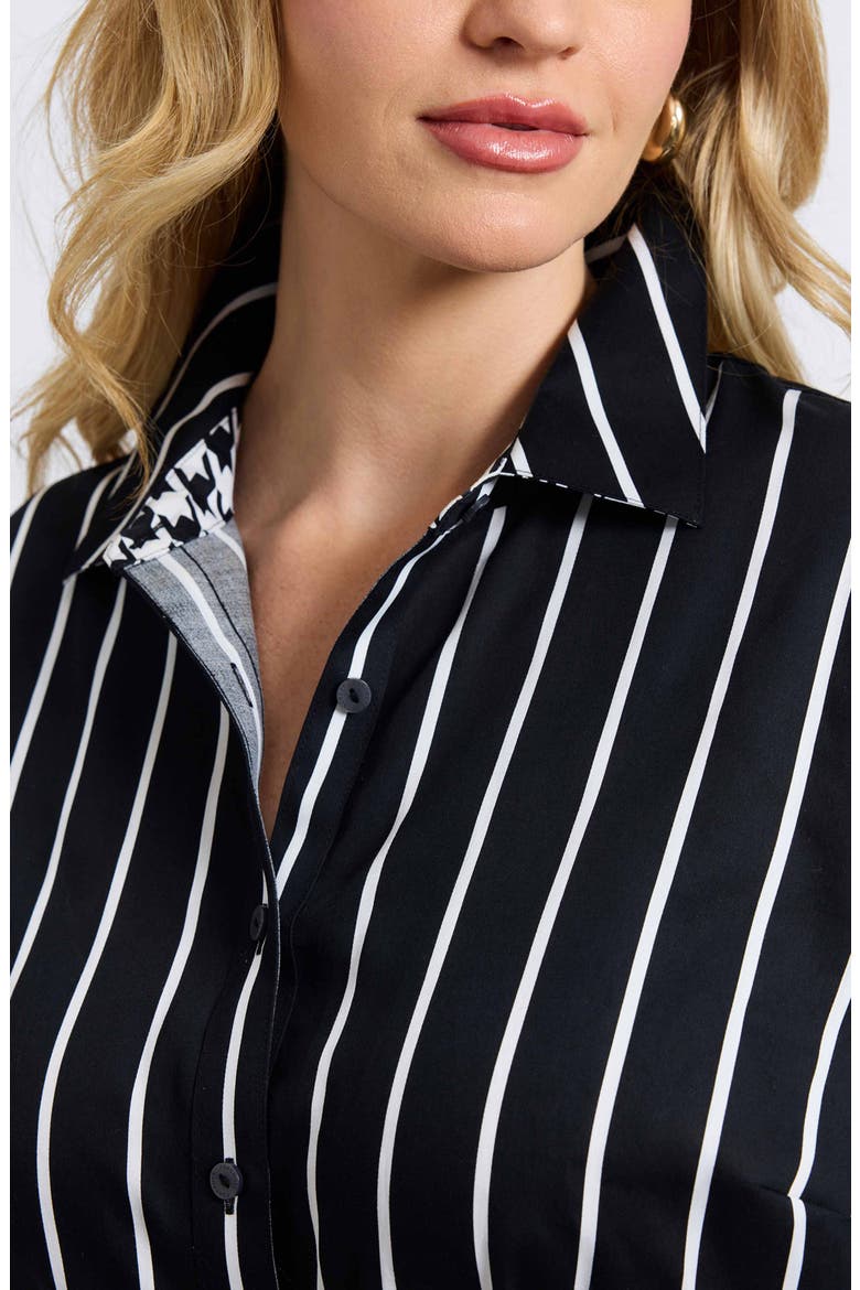 Esther Stripe Cotton Shirtdress, Alternate, color, BLACK/ WHITE