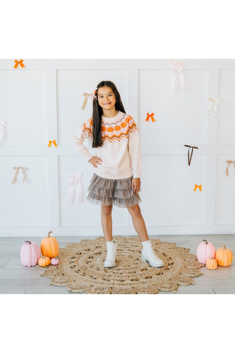 Pumpkin Fair Isle Sweater, Alternate, color, Soft Pale Pink
