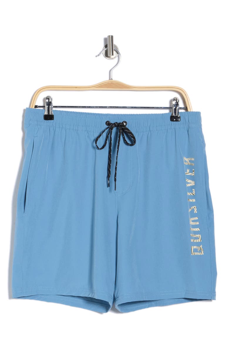 Tour Logo Volley Swim Trunks, Alternate, color, BLUE SHADOW