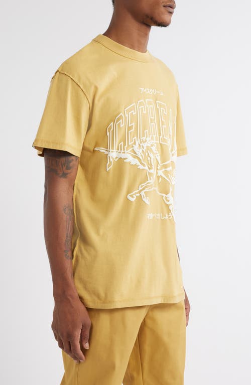 Icecream Gallop Cotton Graphic T-shirt In Antelope