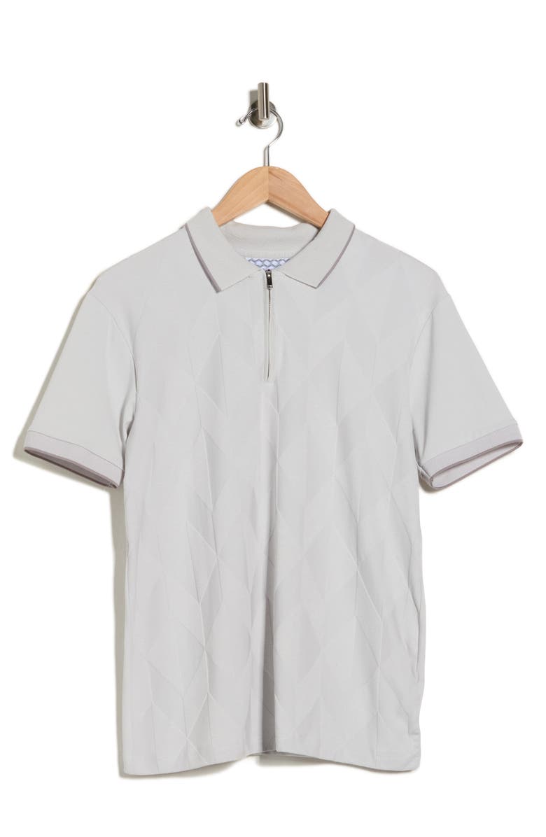 Cactus Man Tipped Jacquard Quarter Zip Polo, Alternate, color, Lt. Grey