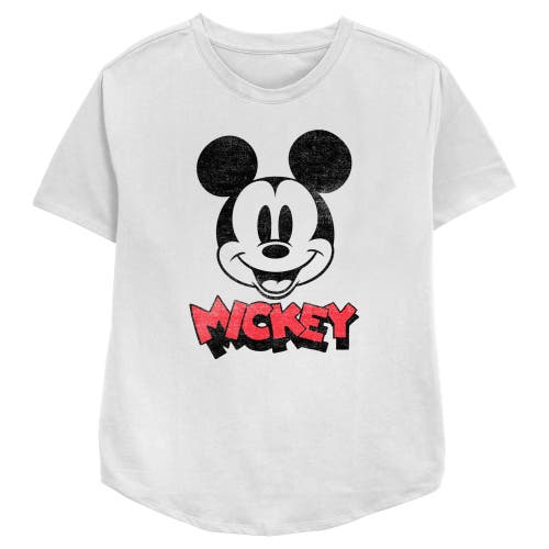 Mickey & Friends Mickey Mouse Retro Headshot  Graphic T-shirt In White